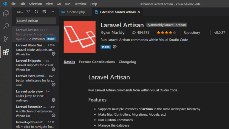 How to Run Laravel Artisan Command in Visual Studio Code Image 1 768x434